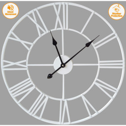Silent Open Face Large Wall Clock White - White / 40cm - thumbnail 4