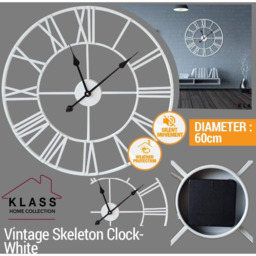 Silent Open Face Large Wall Clock White - White / 40cm - thumbnail 2