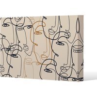 Continuous line drawing of faces Canvas Print - Bronze / 91cm / 61cm - image 1