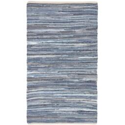Homescapes Blue Denim Handwoven Striped Chindi Rug - Blue / 150cm - thumbnail 3