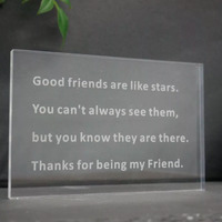 Good Friends Acrylic Plaque Paperweight - Clear