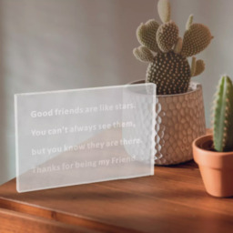 Good Friends Acrylic Plaque Paperweight - Clear - thumbnail 4
