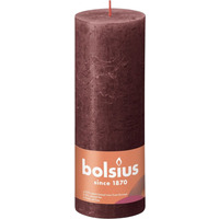 Bolsius Rustic Velvet Red Pillar Candle - Red