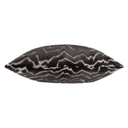 Tierra Cut Velvet Abstract Cushion - Jet / Polyester - thumbnail 3