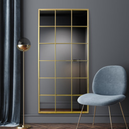 MirrorOutlet Fenestra Gold Modern Window Wall Mirror 174CM X 85CM - Gold - thumbnail 2