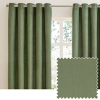 Verso Suede Blackout Eyelet Curtains - Green / 168cm / 183cm - image 1