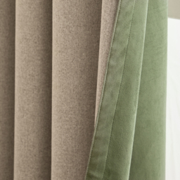 Verso Suede Blackout Eyelet Curtains - Green / 168cm / 183cm - thumbnail 5