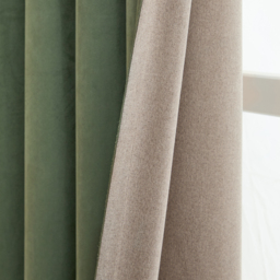 Verso Suede Blackout Eyelet Curtains - Green / 168cm / 183cm - thumbnail 3