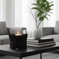 Kuta Black Medium Candle Holder - Black