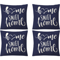 Home Sweet Home Cushion Cover Set - Blue - thumbnail 1