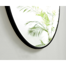 Emma Round Black Frame Wall Mirror - Black / 100cm - thumbnail 4