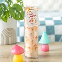 Funky Fungi Mushroom Print Jar Tube Candle - Lemon and Bergamot
