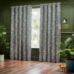Set of 2 Bengal Chenille Eyelet Curtains - Wedgewood / 168cm / 137cm - thumbnail 5