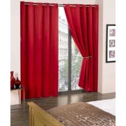 Woven Thermal Blackout Eyelet Curtains - Red / 168cm / 228cm - thumbnail 2