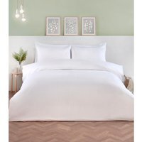 Pimlico Satin Stripe Duvet Set - White / Superking