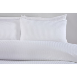 Pimlico Satin Stripe Duvet Set - White / Superking - thumbnail 3