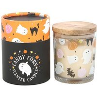 Sweet and Spooky Scented Candy Corn Jar Candle - 28 Hour Burn Time