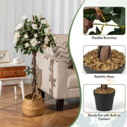 Artificial Flower Tree Faux Floral Plant - White - thumbnail 3