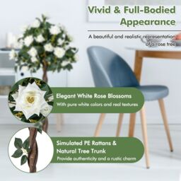 Artificial Flower Tree Faux Floral Plant - White - thumbnail 4