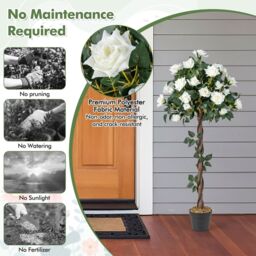 Artificial Flower Tree Faux Floral Plant - White - thumbnail 5