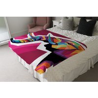 Colorful Illustration Of Elephant Head In Wpap Style Blanket - Pink - thumbnail 1