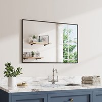 Mirror Modern Rectangular Design with Aluminium Frame - Black - image 1