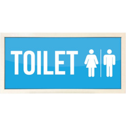 Wall Art Framed Print Toilet Men And  Women Sign - White - thumbnail 2