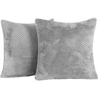 Pack Of Waffle Fleece Cushion Covers - Charcoal / 2