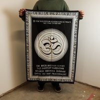 Om Wall Art 70x110cm - Sacred Spiritual Cotton Decor - Multi