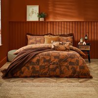 Herve Reversible Duvet Cover Set - Tan / Super King