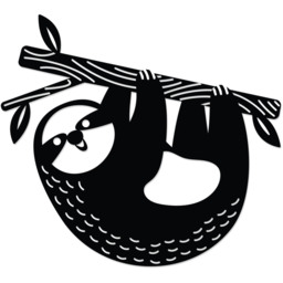 Slothy  Wall Art Metal Decorative Object - Black - Black - thumbnail 2