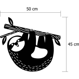 Slothy  Wall Art Metal Decorative Object - Black - Black - thumbnail 3