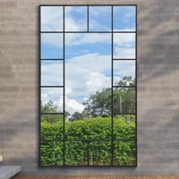 Wenestra Modern Outdoor Wall Garden Mirror - Black / 200cm - thumbnail 1
