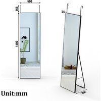 Full Length Mirror with Black Frame Rectangle - Black / 50cm / 140cm