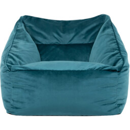 icon Natalia Velvet Armchair Bean Bag with Pouffe - Teal - thumbnail 4
