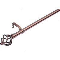 19 mm Extendable Metal Curtain Poles - Antique Copper / 70cm