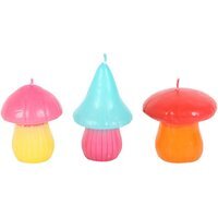 Something Different Funky Fungi Mushroom Candles (Pack of 3) - Multicoloured