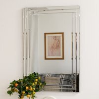 MirrorOutlet Dorney All Glass Double Framed Mirror 90 x 60cm - All glass