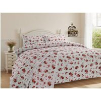 Delicate Floral Printed Throw - Red