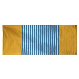 Indian Cotton Rug Yellow Blue Home Yoga Decor - Blue - thumbnail 3