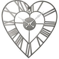 Hestia Heart Shape Matt Finish Wall Clock - Grey