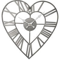 Hestia Heart Shape Matt Finish Wall Clock - Grey