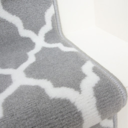 Grey Trellis Cut To Measure Stair Carpet Runner - Grey / 975cm x 60cm - thumbnail 4