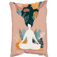 Mindfulness, Meditation And Yoga Woman Outdoor Cushion - Pink - image 1
