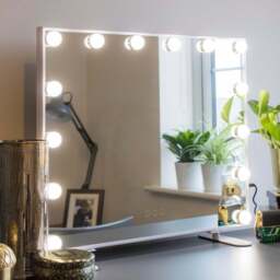 Large-Size Hollywood Vanity Mirror - Silver - thumbnail 2