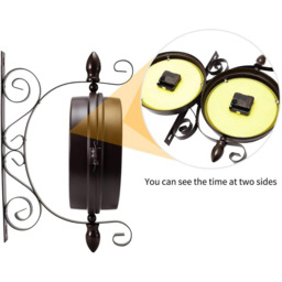 Classic European Retro Double-Sided Wall Clock - Black - thumbnail 2