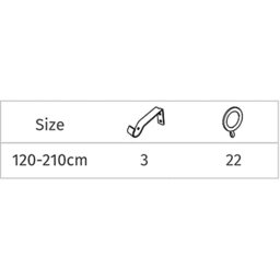 Exenteable Metal Curtain Pole 13-16mm - Black / 150 - 280 cm - thumbnail 3