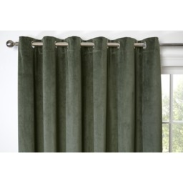 Vermont Velvet Blackout Curtains - Olive / 168cm / 183cm - thumbnail 3