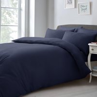 Soft Touch Plain Microfibre Duvet Cover and Pillowcase Set - Navy / King - image 1