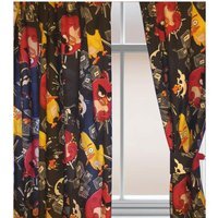 Angry Birds TNT Curtain Pair With Tie Backs - Black / 54in - image 1